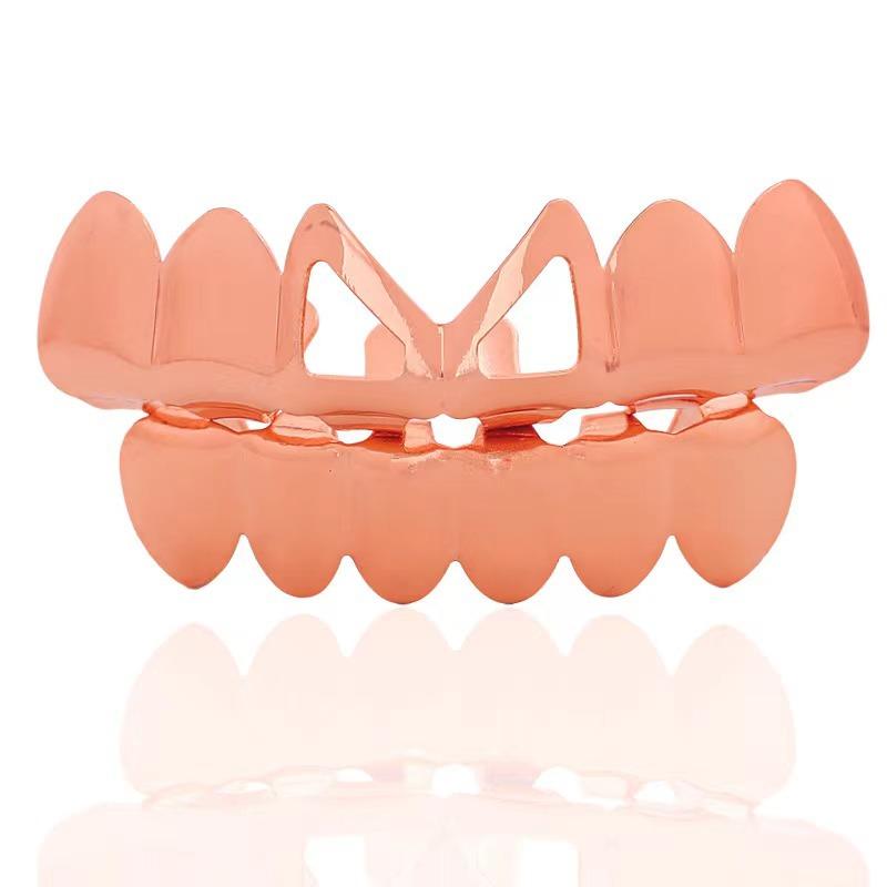 Unisex Halloween Costume False Teeth Bucktooth Copper Fangs Grillz - Q868