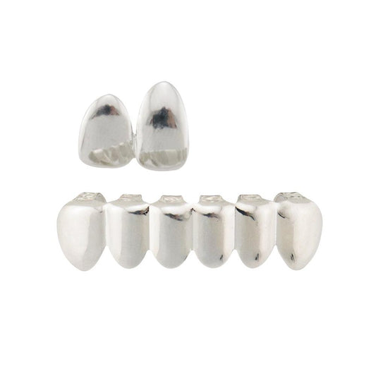 Unisex Halloween Costume Smooth Copper Vampire Fangs Comfortable Braces Accessories Grills Grillz Denture Set - .Q871
