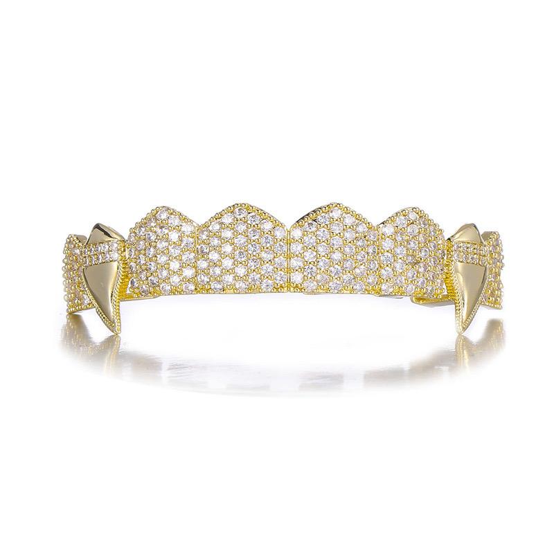 Unisex Cubic Zirconia Sharp Vampire 8 Teeth Comfortable Grillz Hiphop Accessories Grills  K270