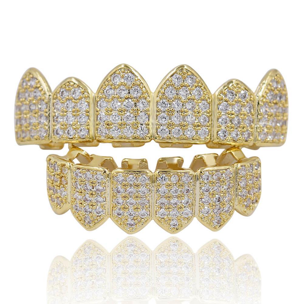 Unisex Hiphop Accessories Grillz Grills Two Color Zircon  Alloy Material K231