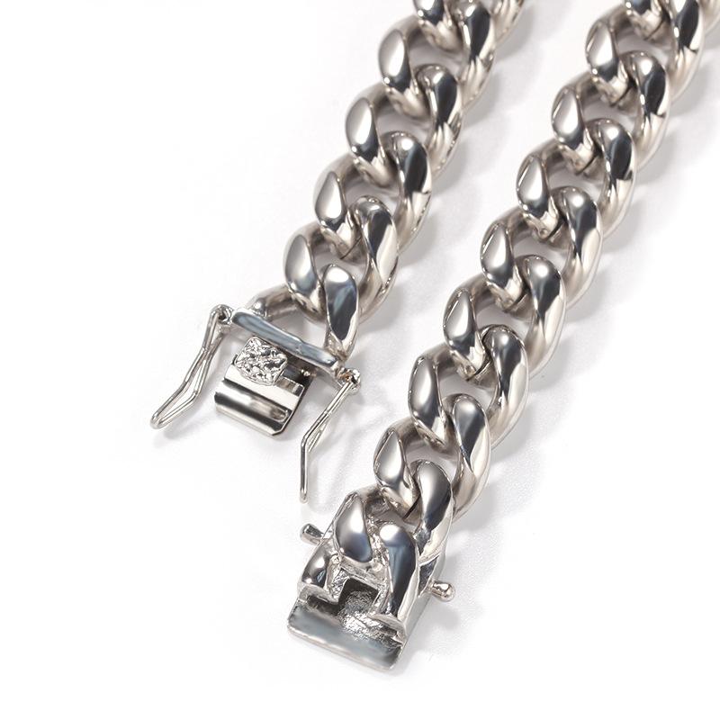 Men's Electroplated Cuban Link Bracelet 8-14mm width -D259