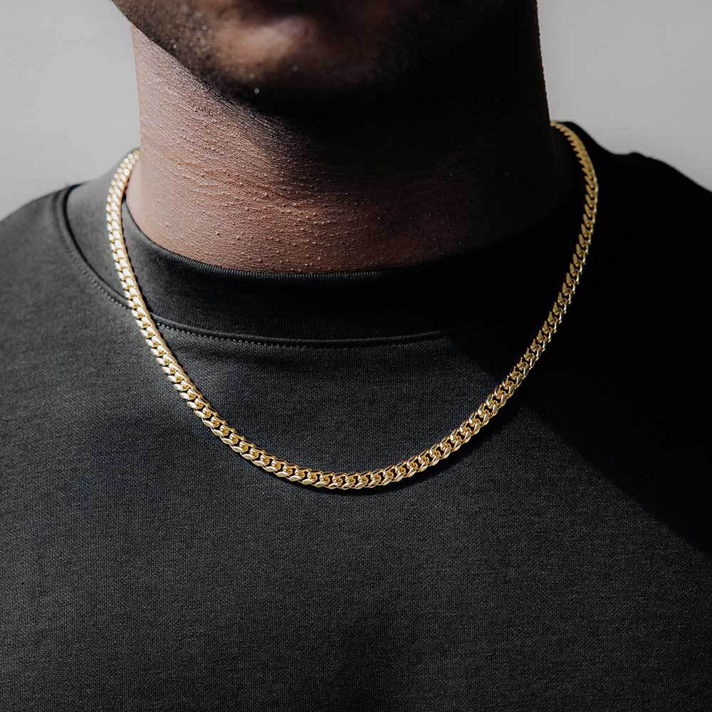 Unisex Hip-hop  Clasp Cuban Necklace Round Grind Encrypted Male Titanium Steel Length 16-30 Inches Width 5-9mm W789