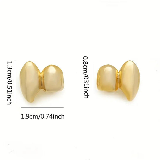 Unisex Halloween Costume False Teeth Copper Double Fangs Grillz Grillzs - .Q866