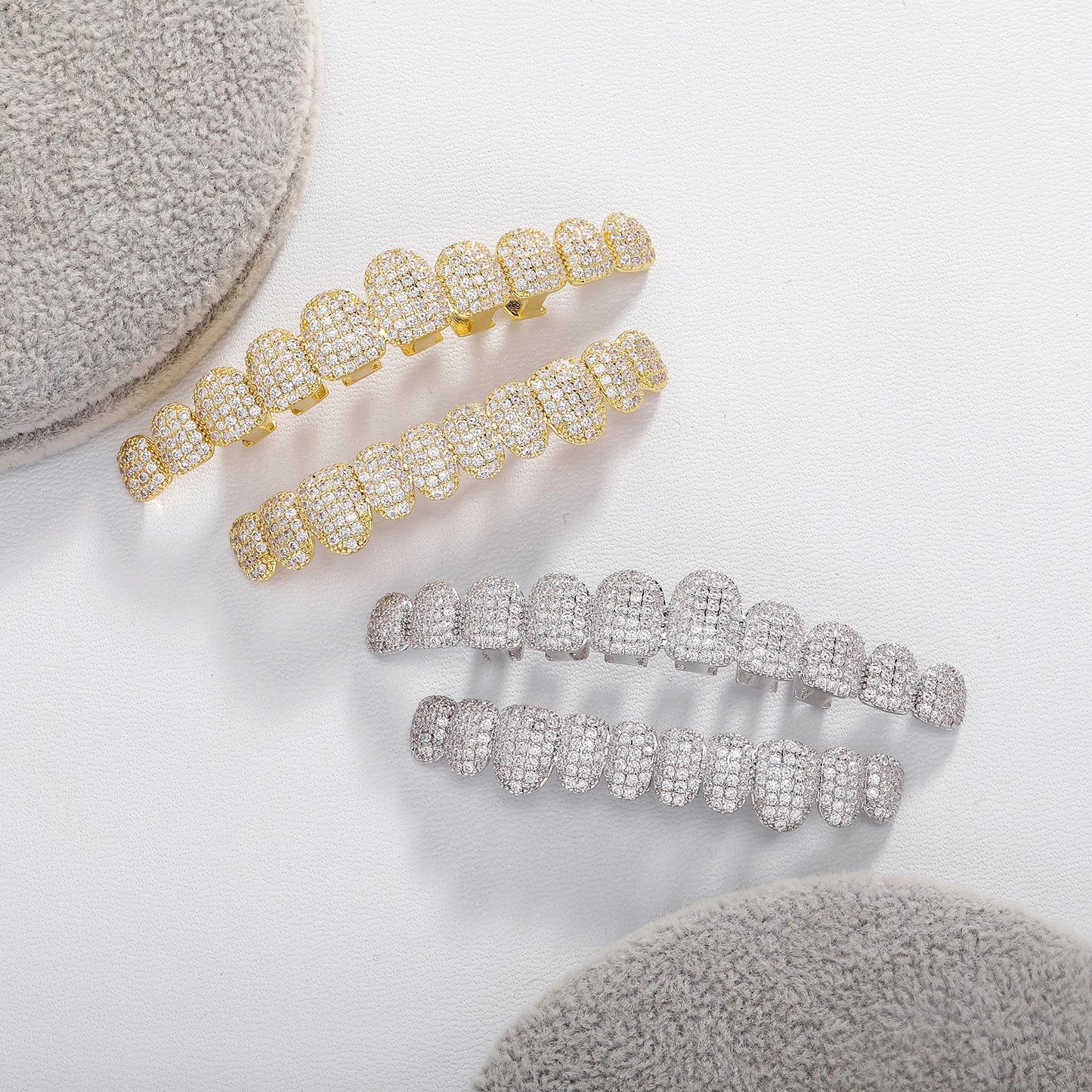 Unisex Cubic Zirconia 10 Teeth Grillz For Men&Women Hiphop Accessories Grills Comfortable K235