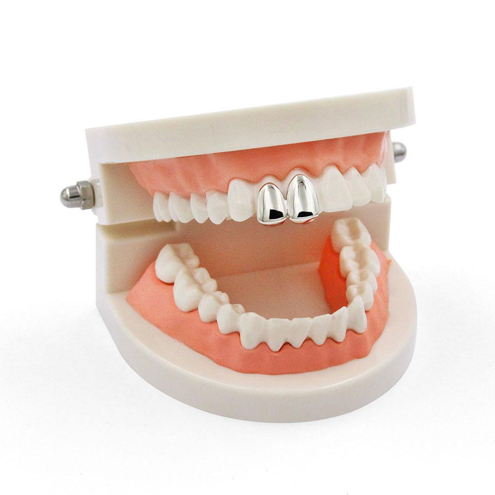 Unisex Halloween Costume False Teeth Copper Fangs Grillz - Q865