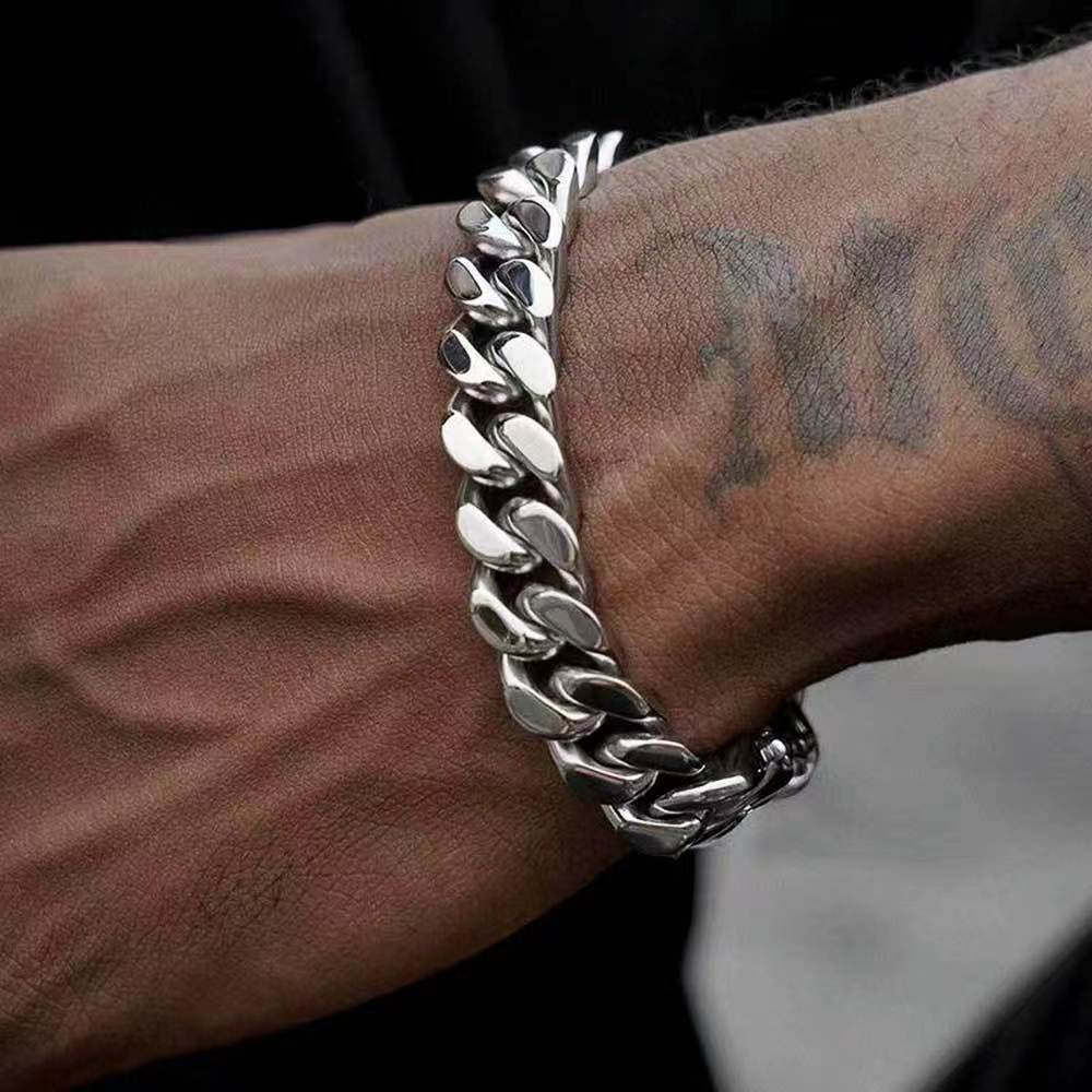 Men's Four-Sided Grinding Cuban Chain Bracelet 7-9" Two Colors - A Perfect Gifts For Lovers, Friends, Boyfriends, Girlfriends, Wife, Husband, Thanksgiving, Independence Day, Holloween, Black Friday, Chrisatmas and New Year D83