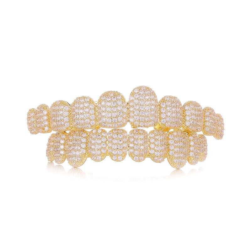 Unisex Cubic Zirconia 10 Teeth Comfortable Grillz Hiphop Accessories Grills    K249