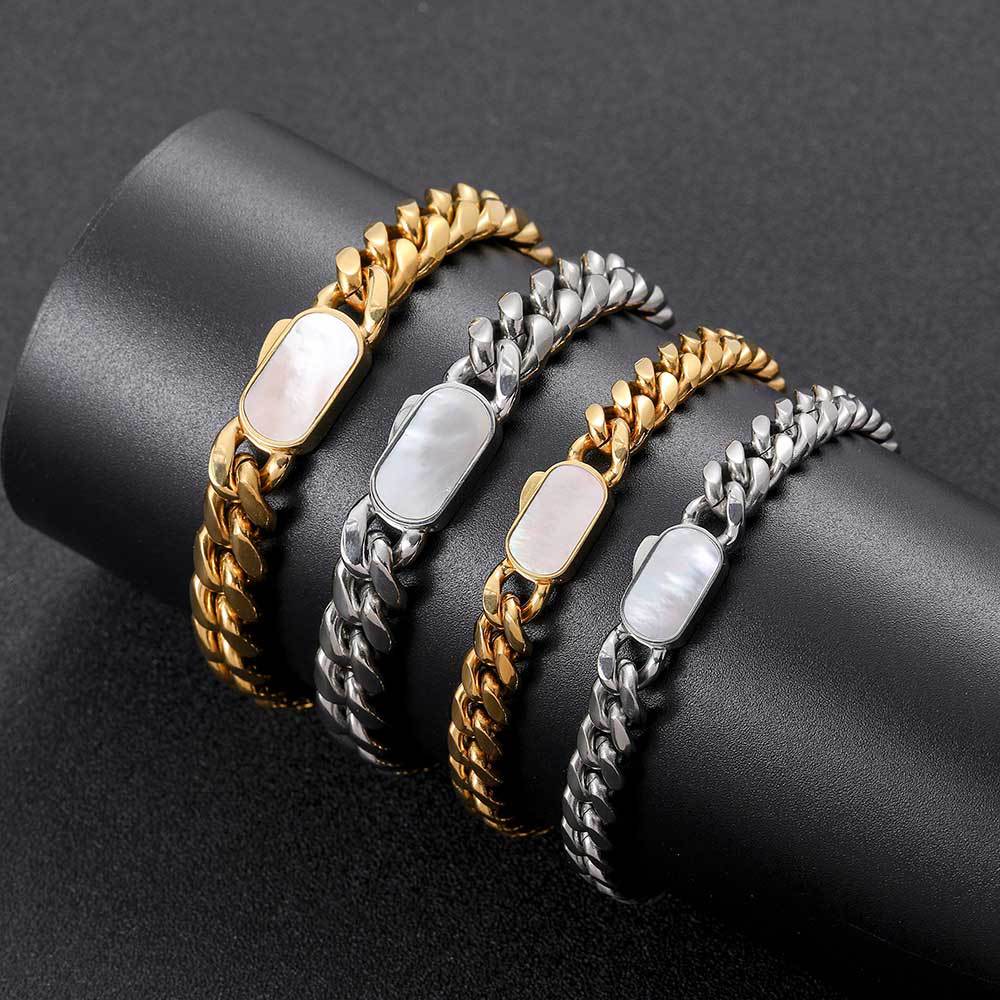 Men's Versatile Encrypted Cuban Titanium Steel Bracelet Width 8-12MM Length 7-9inch Q938