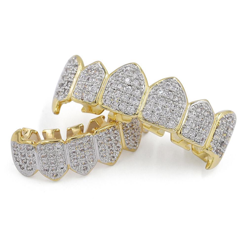 ZR Grillz Hip-Hop Zirconia Vampire Fangs for Men, Halloween accessories suitable for women, comfortable to wear. Y26