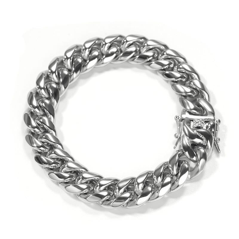Men's Electroplated Cuban Link Bracelet 8-14mm width -D259