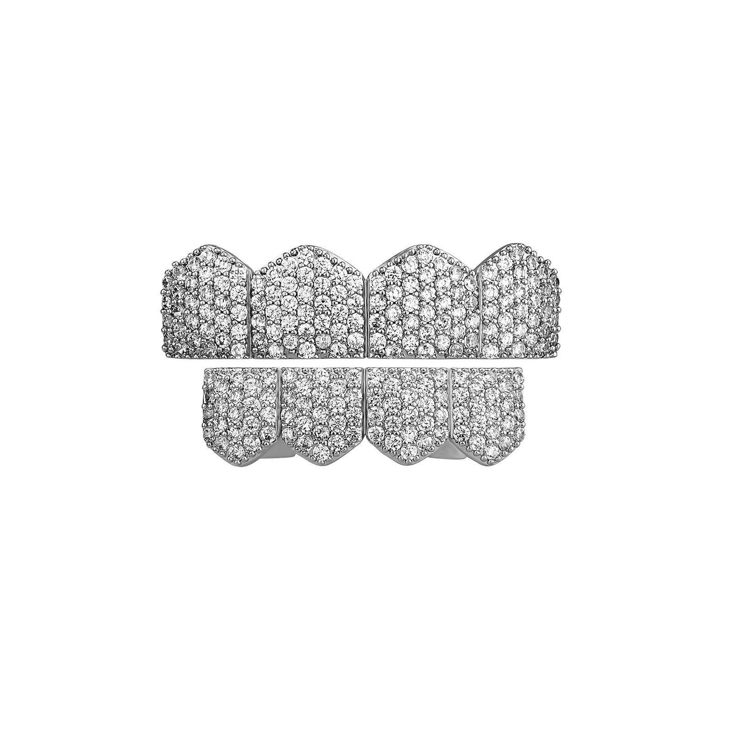 【ALL 4、6teeth  ZIRCON  GRILLZ IN HERE 02】Unisex Hiphop Accessories Grillz Cubic Zirconia Grills Comfortable