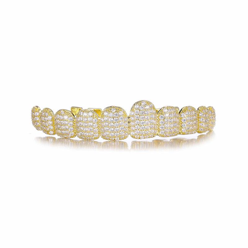 Unisex Cubic Zirconia 10 Teeth Comfortable Grillz Hiphop Accessories Grills    K249