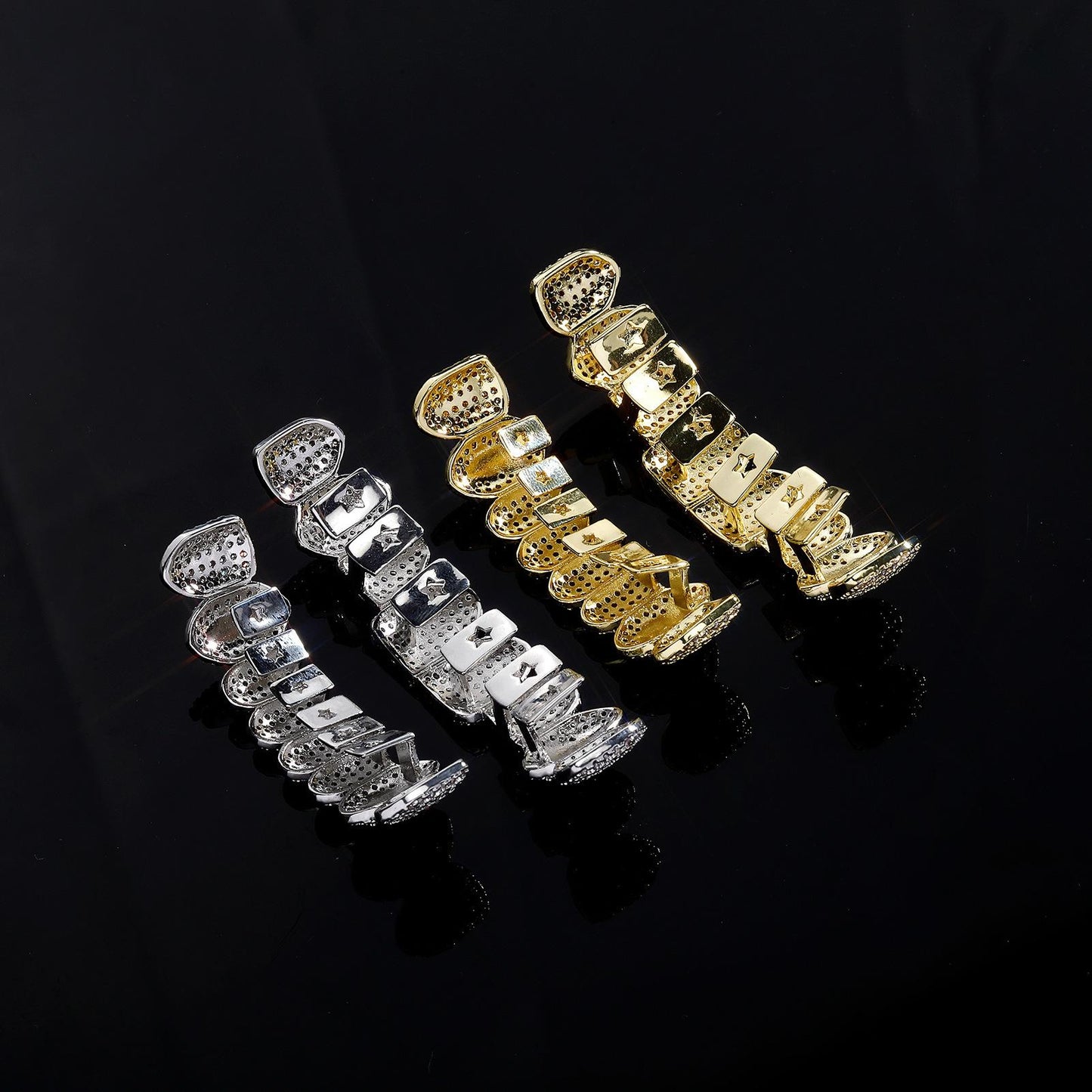 Unisex 8 Teeth Comfortable Cubic Zirconia Grillz For Men&Women Hiphop  K245