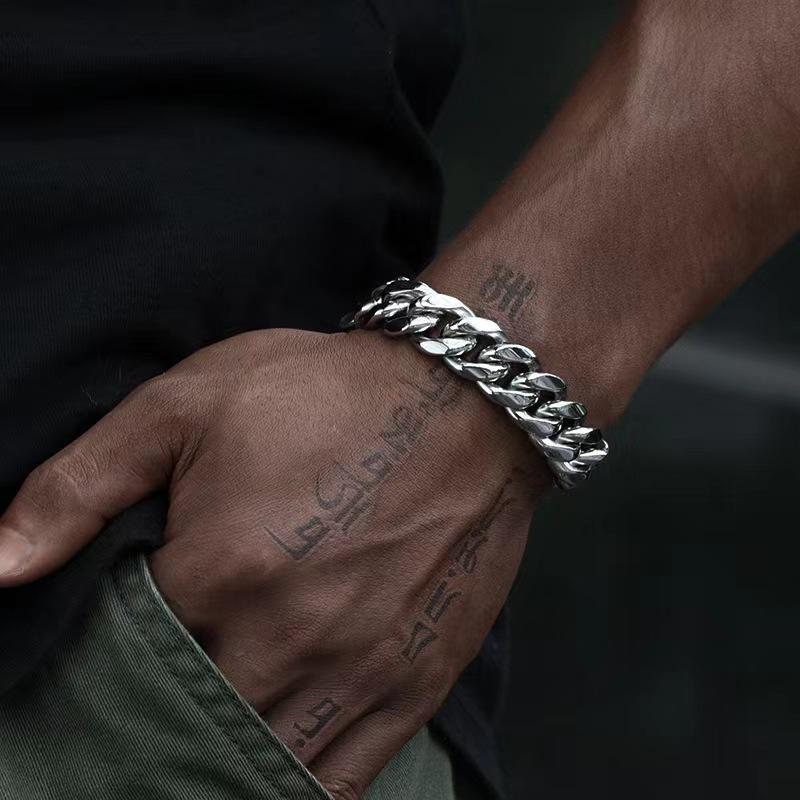Men Trendy Iced Out Copper Cuban Link Bracelet, 2 colors -  D35