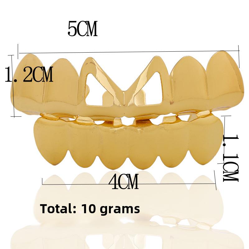 Unisex Halloween Costume False Teeth Bucktooth Copper Fangs Grillz - Q868