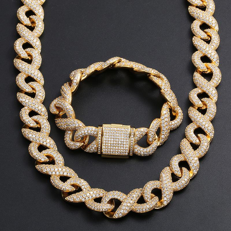 's 16MM  moissanite Cuban link hip hop necklace. S925 sterling silver, 8-24 inches.ZR04