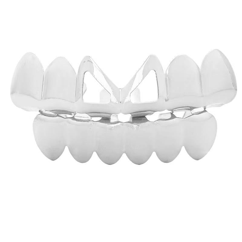 Unisex Halloween Costume False Teeth Bucktooth Copper Fangs Grillz - Q868