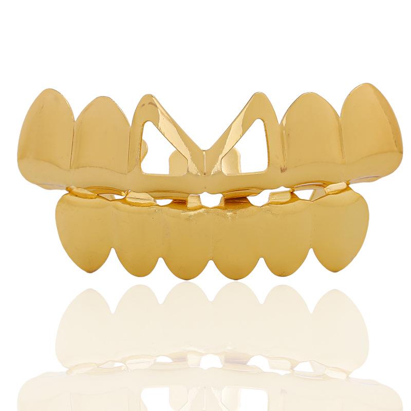 Unisex Halloween Costume False Teeth Bucktooth Copper Fangs Grillz - Q868