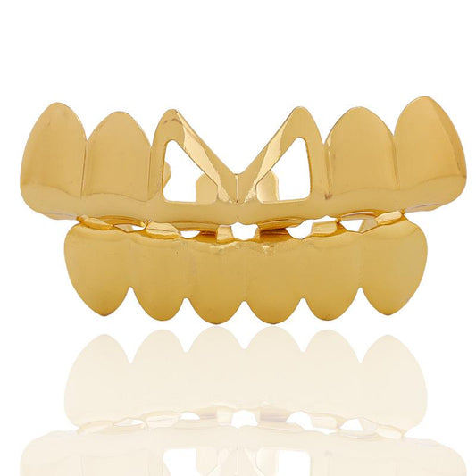 Unisex Halloween Costume False Teeth Bucktooth Copper Fangs Grillz - Q868